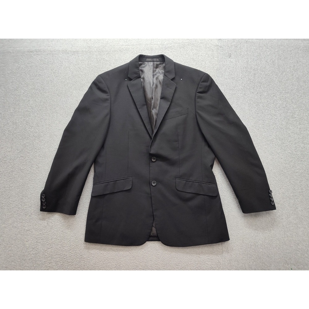 Kenneth Cole Reaction Men Blazer Jackets 40R Black Button Single Breasted Career